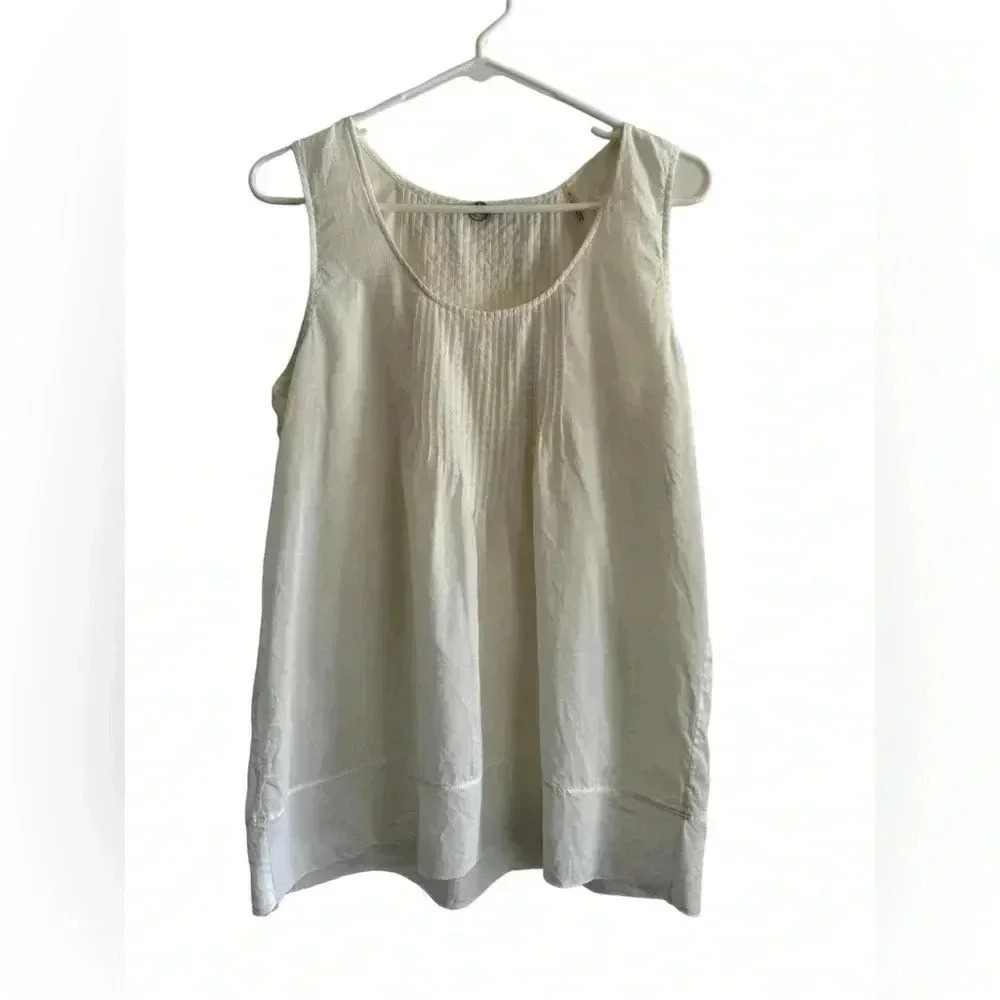 Margaret O’Leary White Cotton Short Sleeved Blouse S